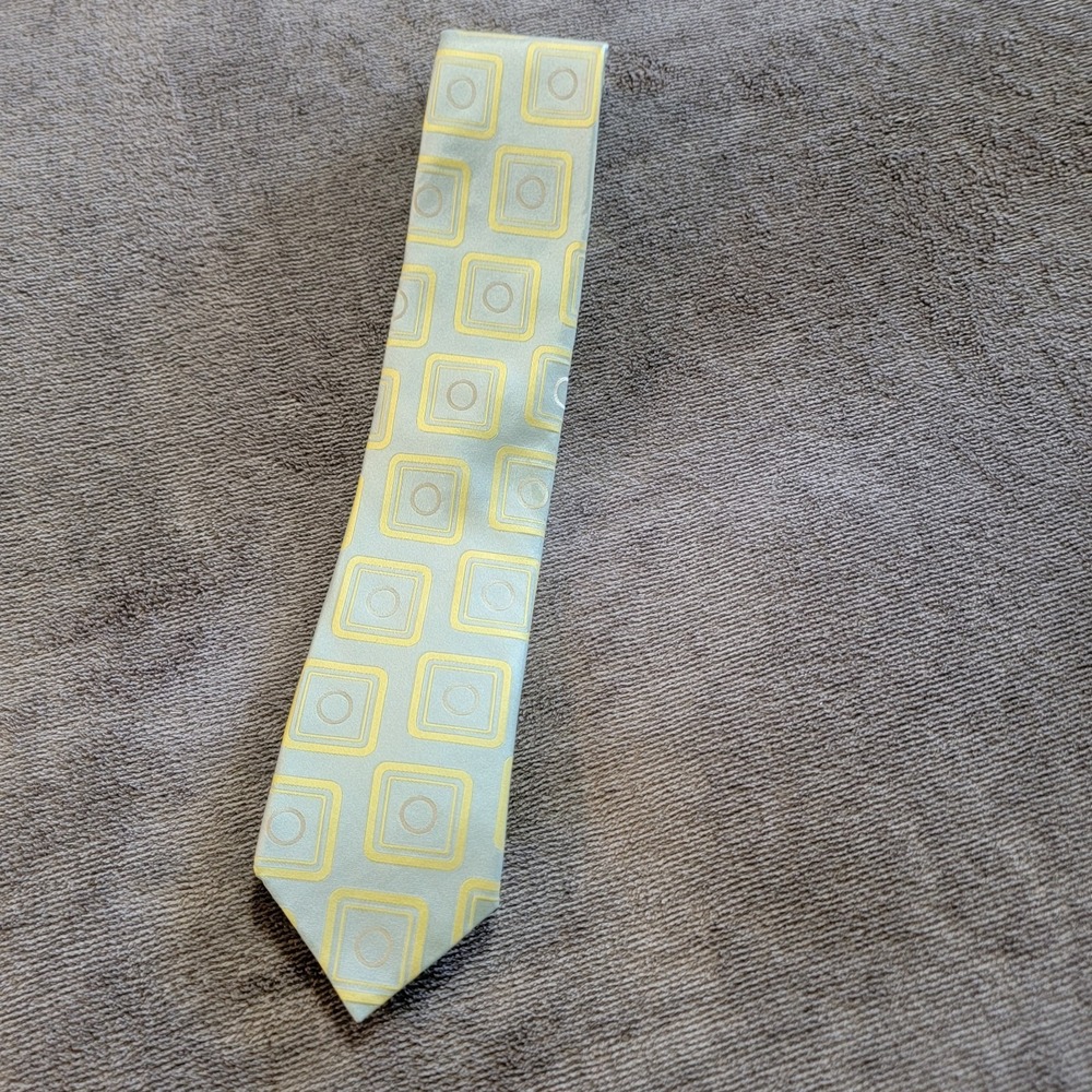 Ted Baker Men's Cool Geometric Print Neck‎ Tie 100% Silk Hand Tailored In USA